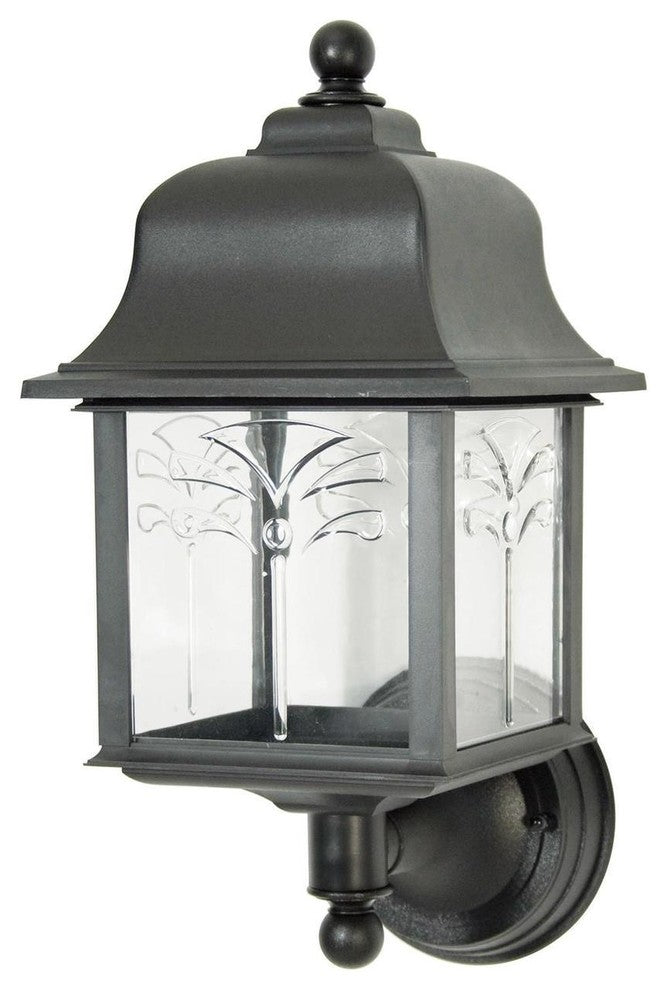 Decorative Outdoor Orchid Up Fixture Black Clear Lens