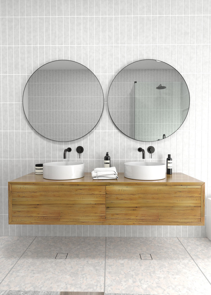 Round Black 32" Stainless Steel Framed Mirror, Black