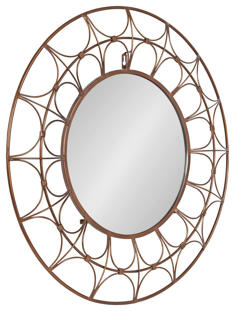 Avoca Decorative Round Mirror, Bronze, 28" Diameter