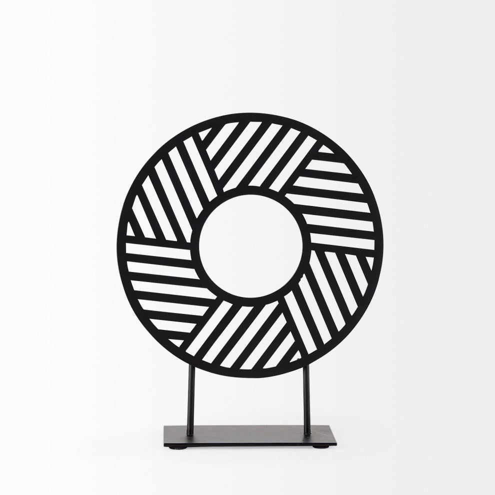 Micra 9.1Lx2.6Wx10.9H Matte Black Metal Decorative Object on a Stand