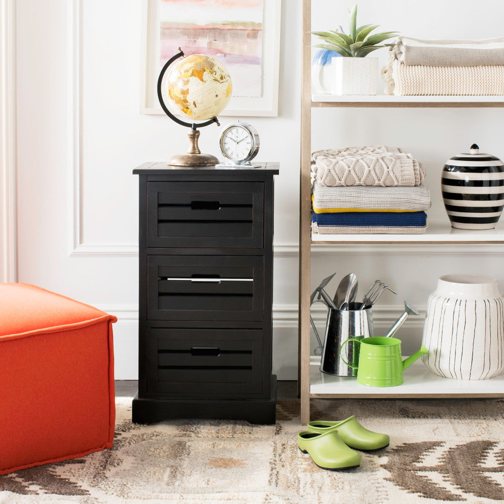 Safavieh Samara 3-Drawer Cabinet, Black