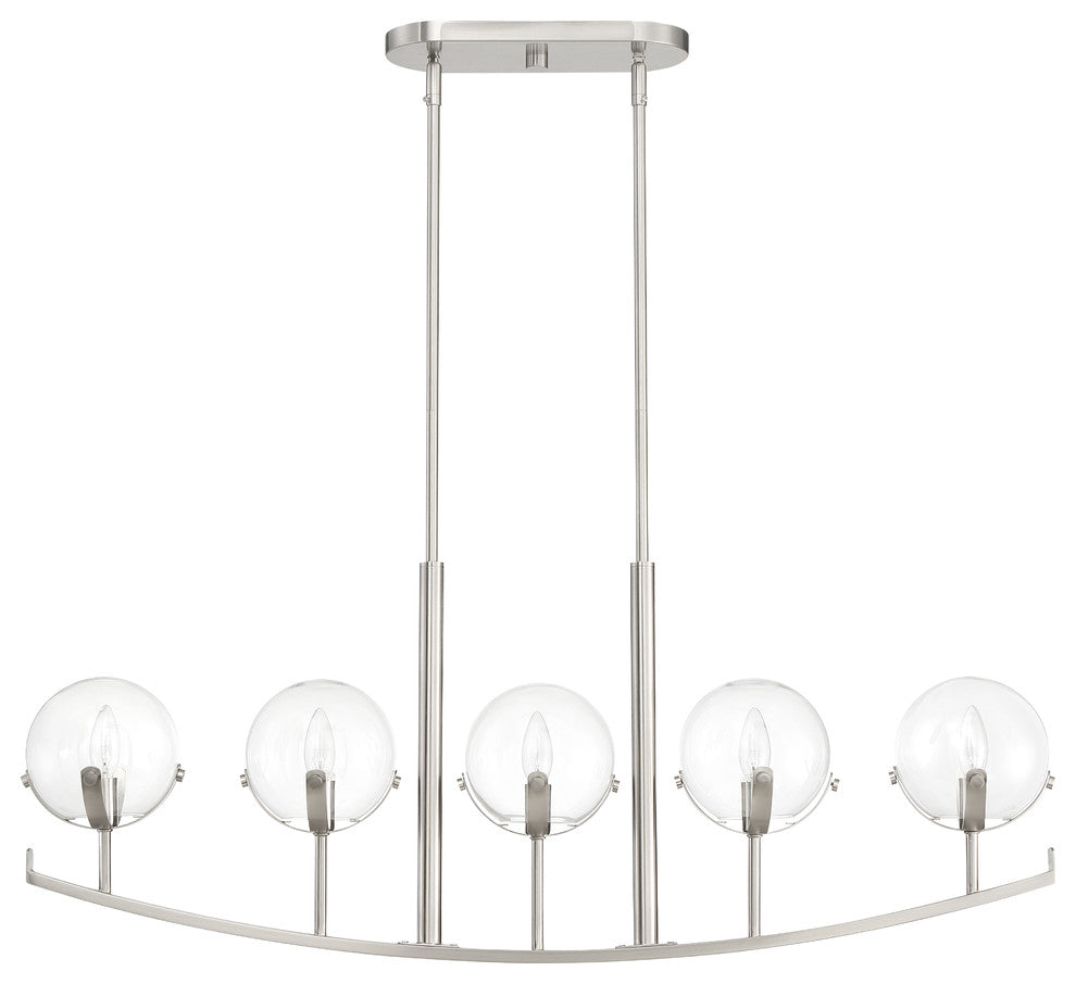 Spyglass 5 Light Island Chandelier, Satin Platinum