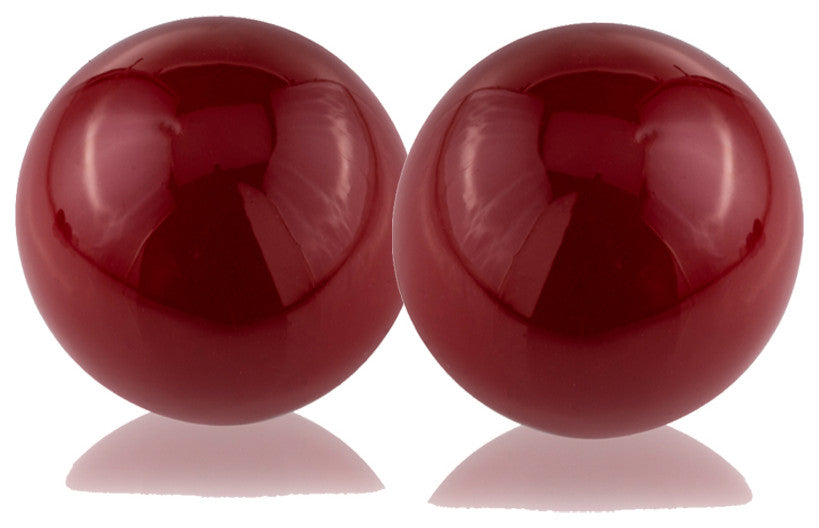Bola Poppy Red Sphere, 3"D, Set of 2