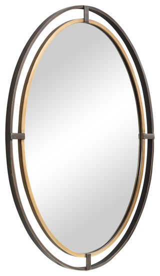 35" Transitional Bronze Oval Mirror