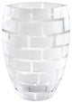 HomeRoots 12" Mouth Blown Frosted Crystal European Made Wall Design Vase