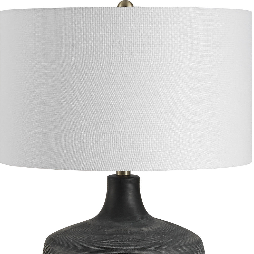 Uttermost Graphite Ribbed Table Lamp
