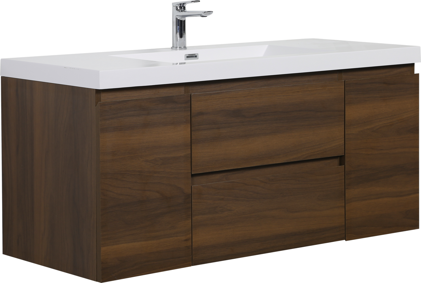 Alma-Pre 48"³ Wall Mounted Vanity With Integrated Sink, Ebony Brown