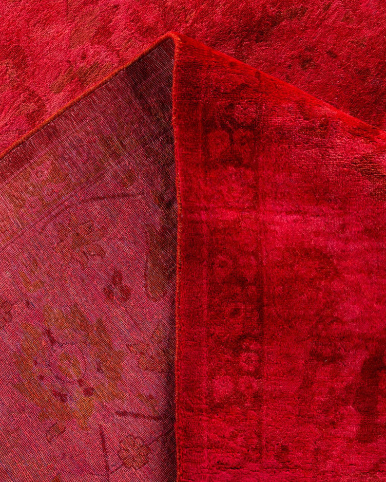 Overdyed, One-of-a-Kind Hand-Knotted Area Rug Red, 8'3"x10'9"