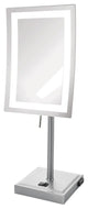 Jerdon 6.5"x9" LED Lighted Mirror, 5X Mag, Nickel