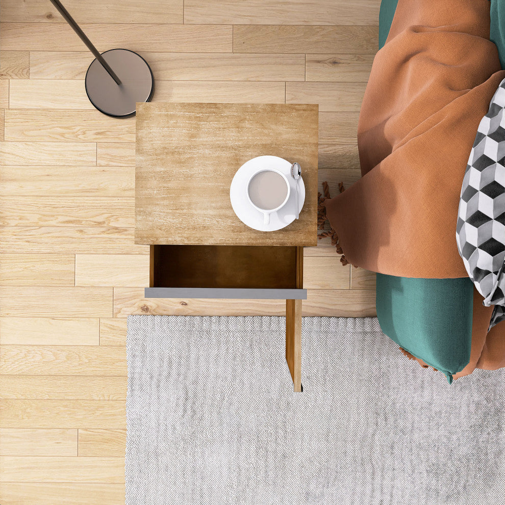 17" 1-door Accent Cabinet, Natural, White Wash