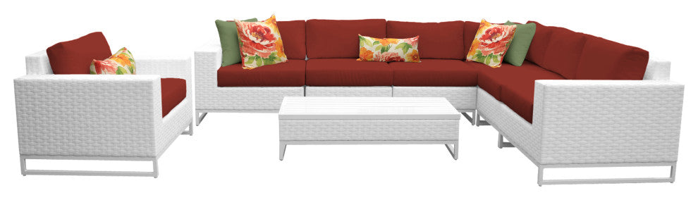 Miami 8 Piece Outdoor Wicker Patio Furniture Set 08b