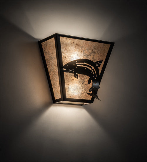13 Wide Leaping Trout Wall Sconce
