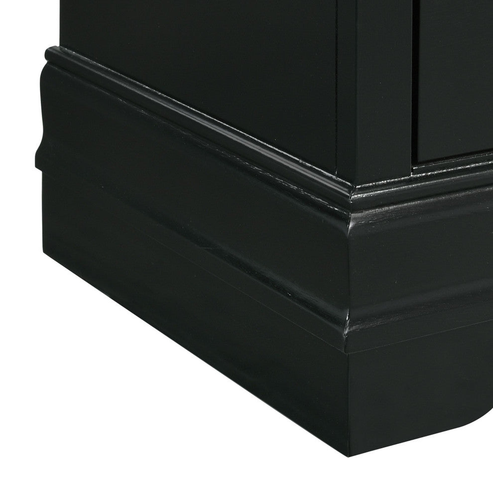 Louis Philippe 2 Drawer Nightstand, Black