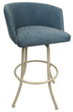 Swivel Counter Metal Bar Stool, Joey, Topaz/Beige, 34"
