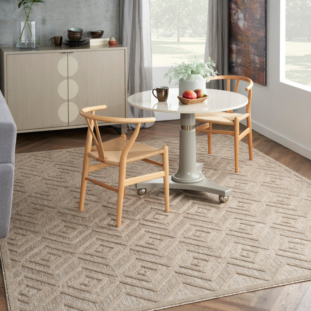 Nourison Versatile 9' x 12' Natural Beige Modern Area Rug