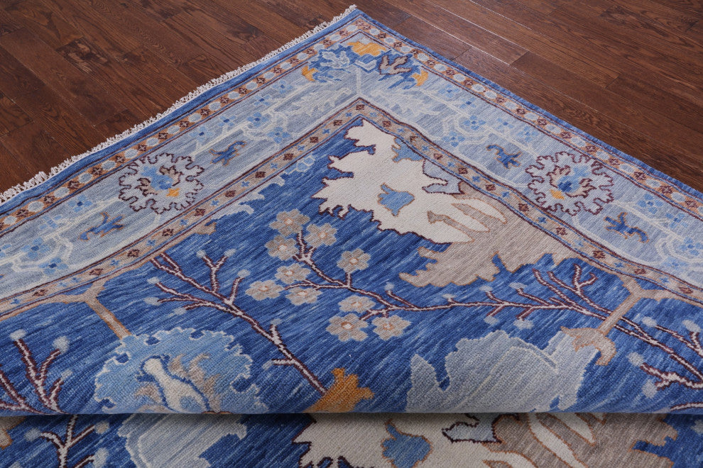 10' Square Turkish Oushak Hand-Knotted Wool Rug - Q13555