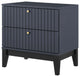 Platform Bed Dresser Chest Nightstand Set, Queen, Blue, Wood, Modern