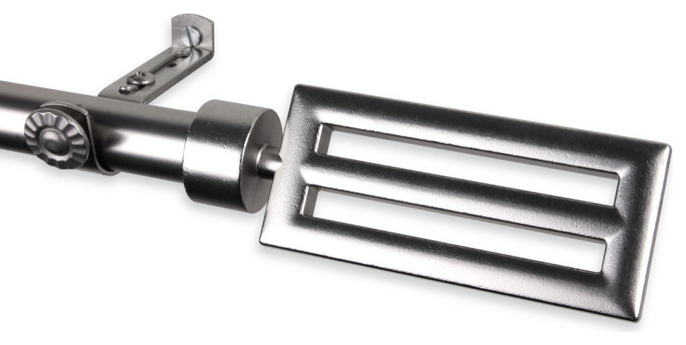 Mabel 13/16" 4-Sided Bay Window Curtain Rod, Satin Nickel