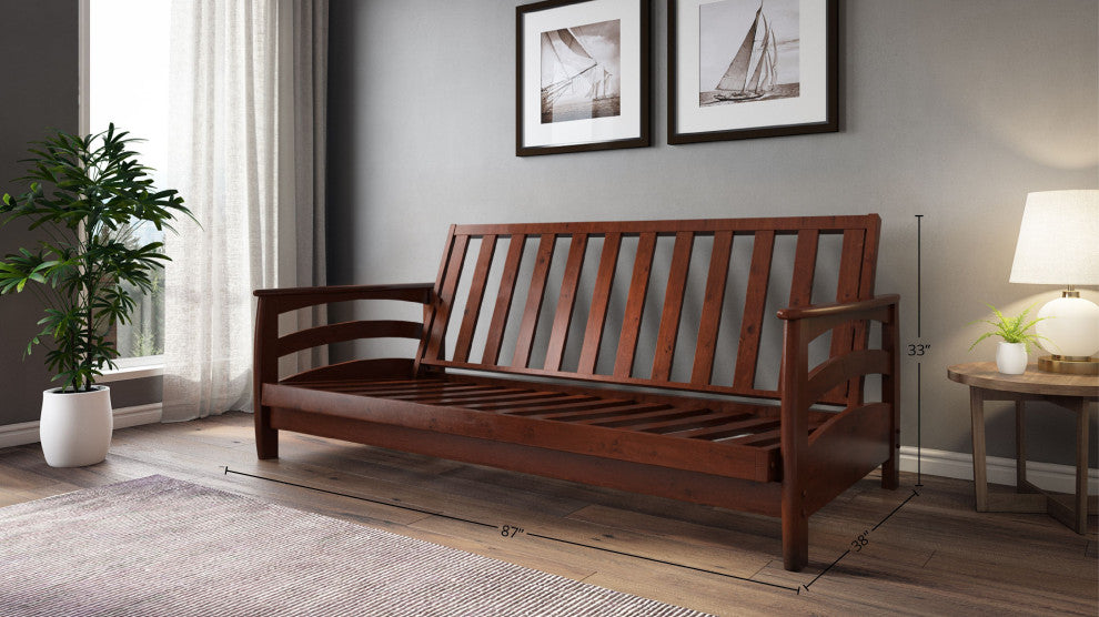 Galena Dark Cherry Futon Frame, Darfk Cherry, Full