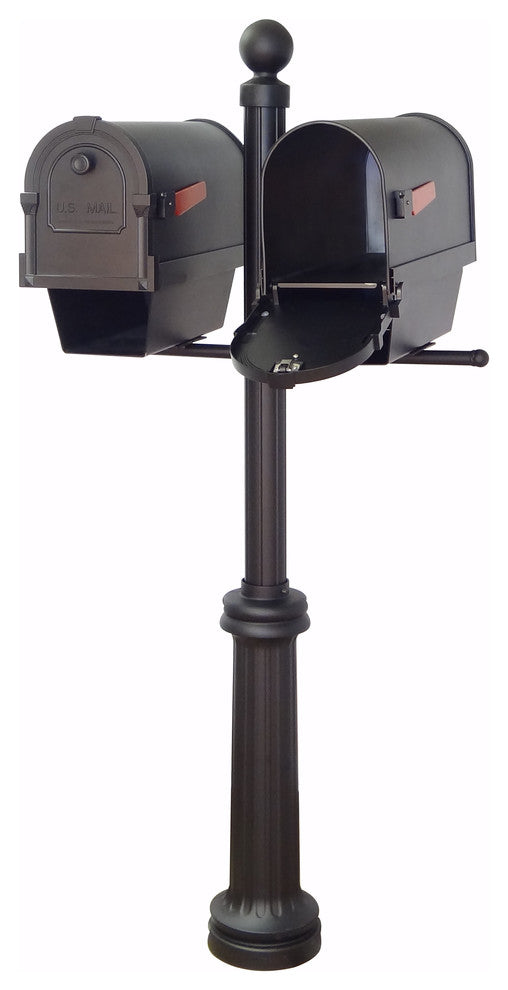 Savannah Mailboxes With Newspaper Tubes & Fresno Double Mount Mailbox Post