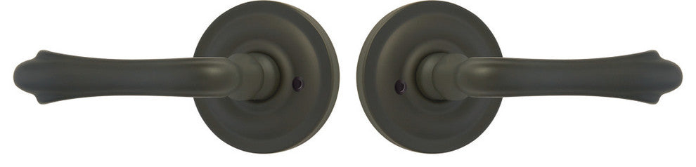 Premium Rockwell Solid Brass Bourne Privacy Lever set, Antique Black