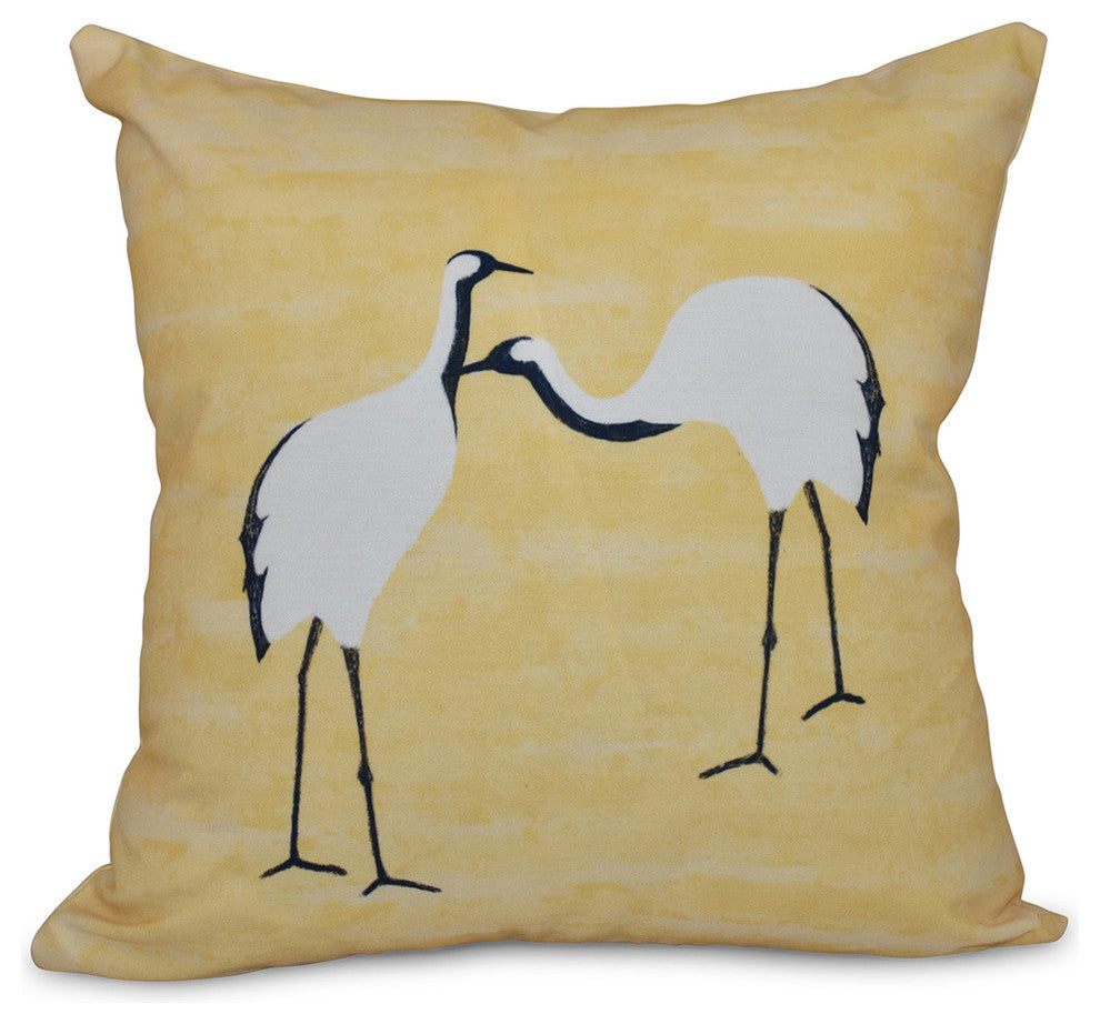 Stilts, Animal Print Pillow, Yellow, 18"x18"