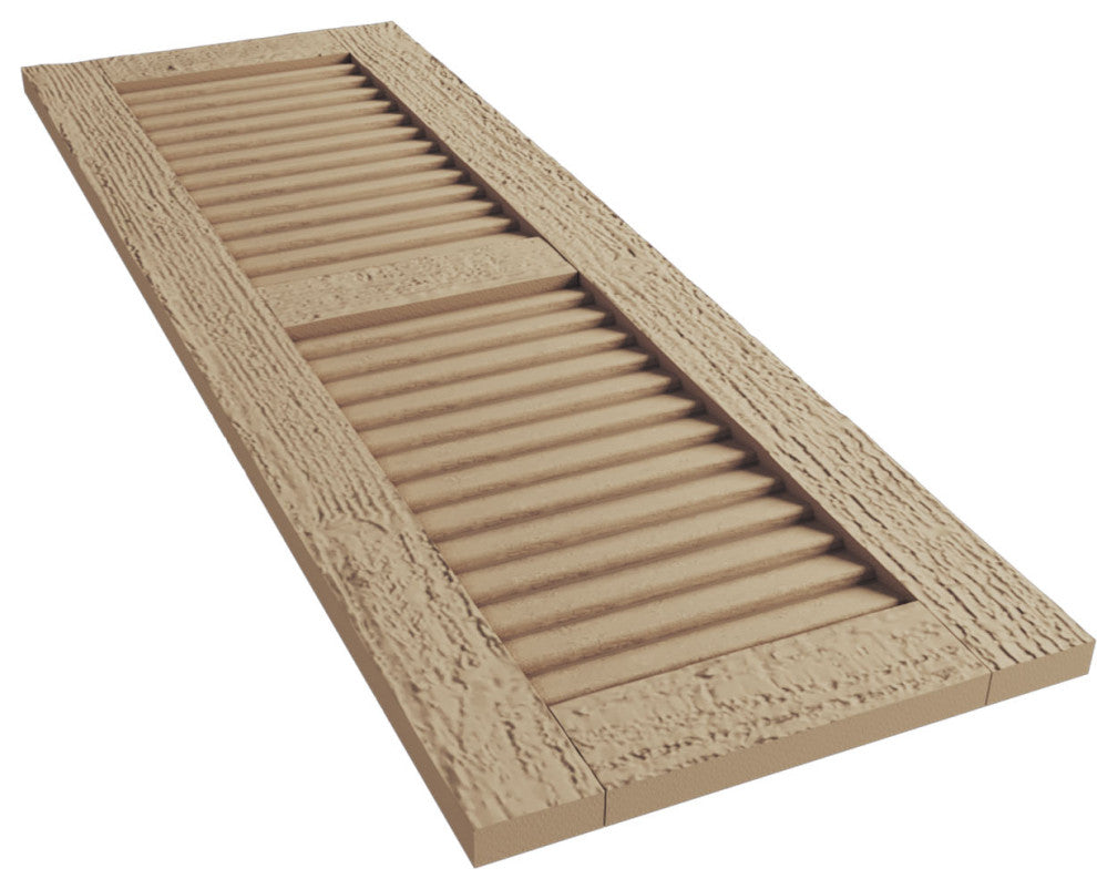 Rustic 2 Equal Louver Faux Wood Shutters, Per Pair, Rough Sawn, 15x52"