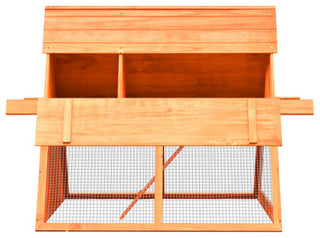 vidaXL Rabbit Hutch 2-Tier Bunny Cage with Pull Out Tray and Ramp Solid Wood