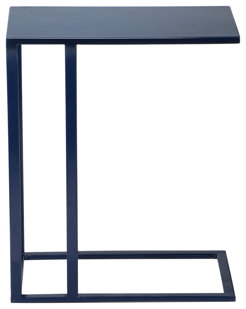 Elements, Tanu, C-Table Enamel Top End Table, Navy