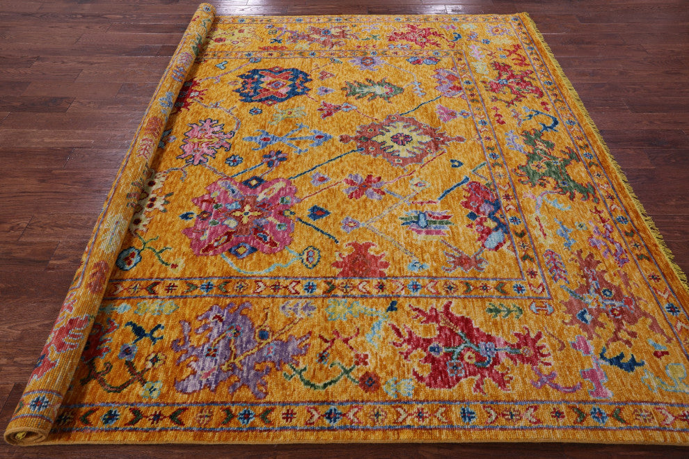 8' Square Turkish Oushak Hand Knotted Rug - Q16059