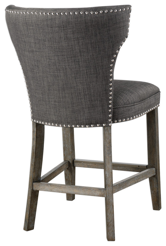 Uttermost Arnaud Charcoal Counter Stool