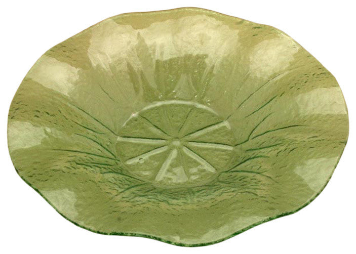 Green Flower Glass Bowl