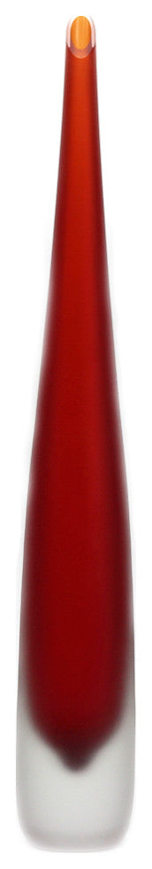 Murano Glass Flute Vase, Red