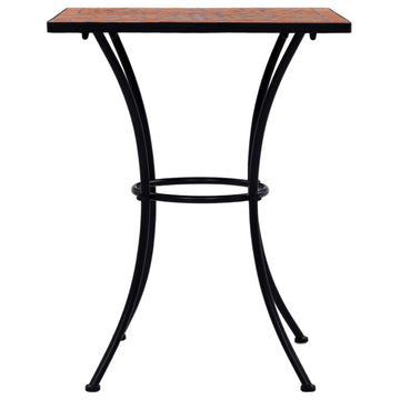 vidaXL Table Outdoor Side Table Mosaic Table for Balcony Ceramic Terracotta