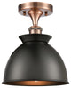 Innovations 516-1C-AC-M14-BK-LED 1 Light Semi-Flush Mount, Antique Copper