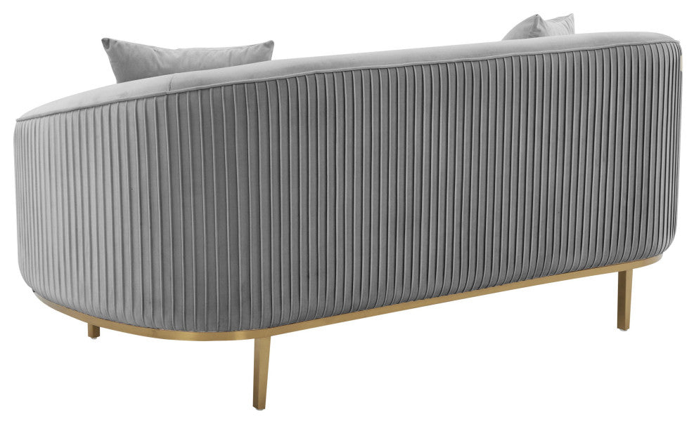 Michelle Light Gray Pleated Loveseat