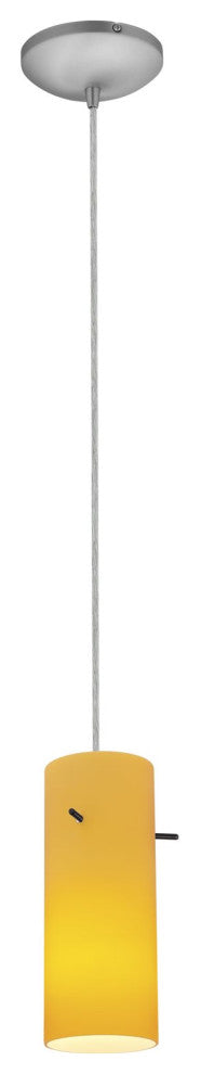 Access Lighting Cylinder LED Pendant 28030-3C-BS/AMB, Brushed Steel