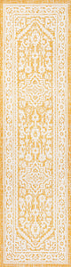 Sinjuri Medallion Textured Weave Indoor/Outdoor, Yellow/Cream, 2x10