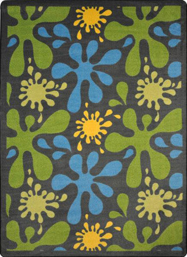Kid Essentials Rug, Splat, Gray, 5'4"x7'8"
