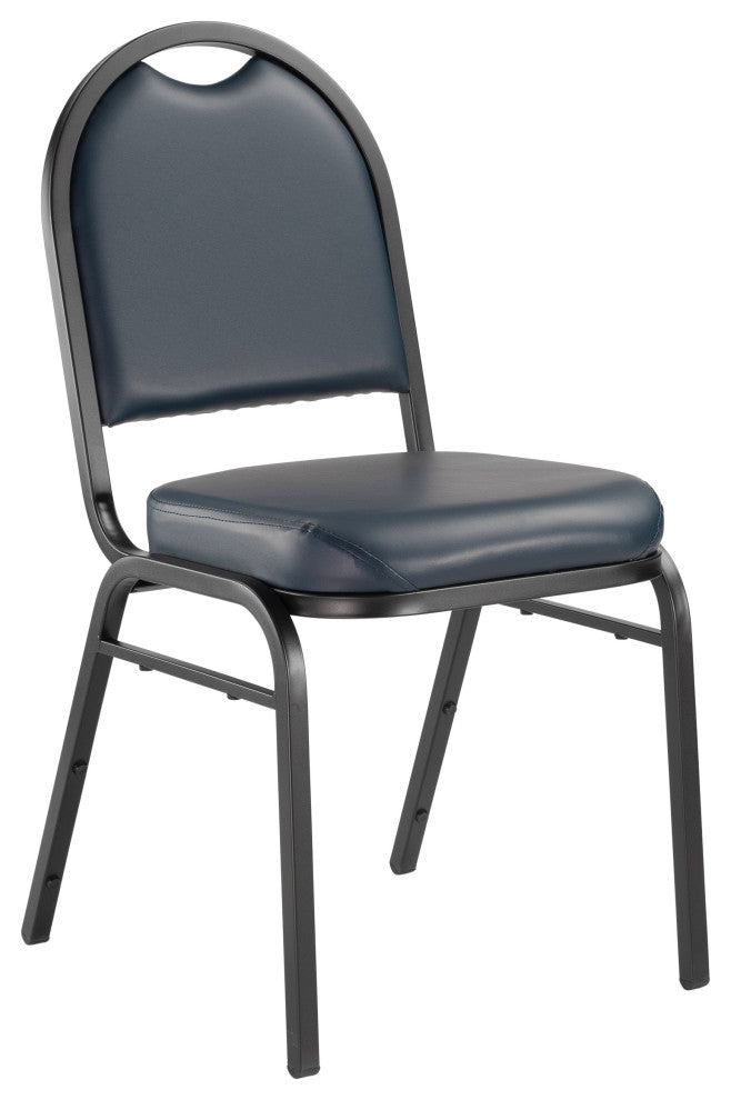 NPS 9200 Premium Vinyl Stack Chair, Midnight Blue Seat/ Black Frame