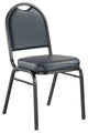 NPS 9200 Premium Vinyl Stack Chair, Midnight Blue Seat/ Black Frame