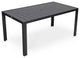 LeisureMod Chelsea Modern 7-Piece Outdoor Dining Set, Black Aluminum, Beige
