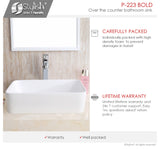 STYLISH 18" White Rectangular Ceramic Vessel Bathroom Sink White