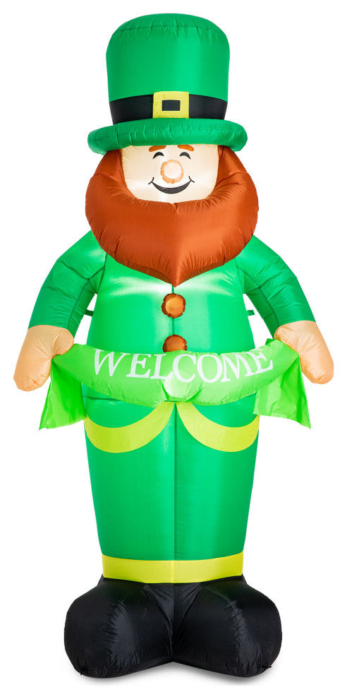 8' Lighted St. Patrick's Inflatable Leprechaun Decor