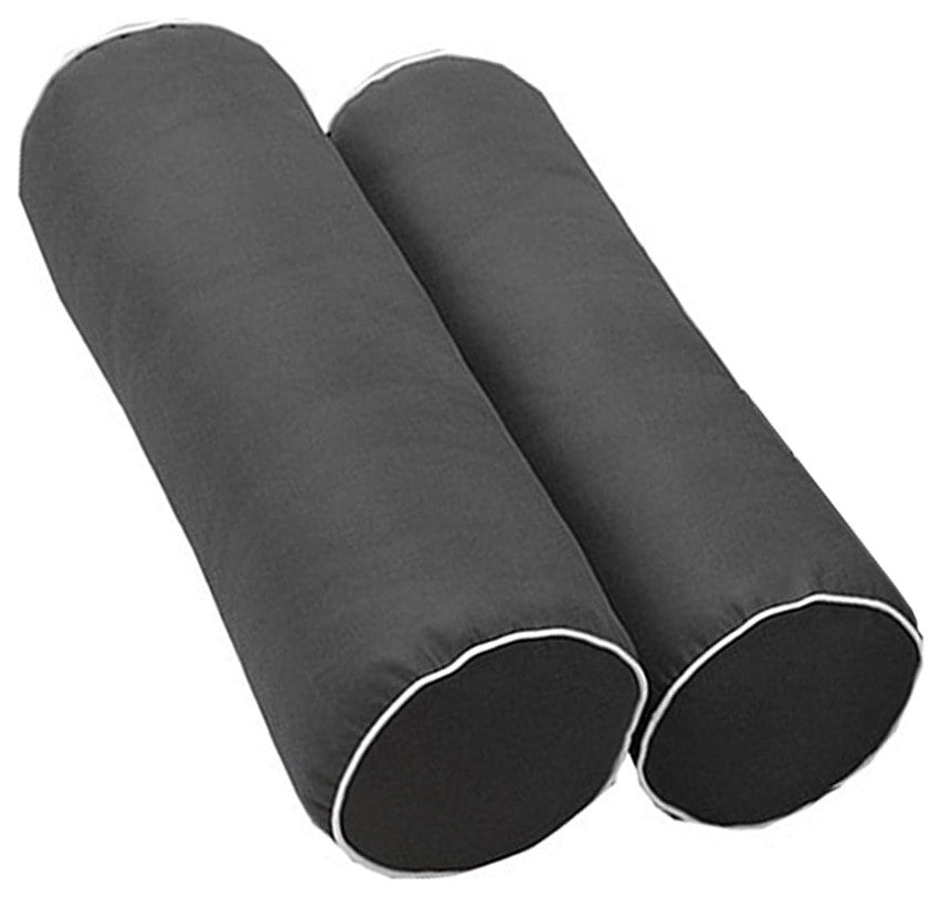 S6 Twin-XL Contrast Trim Mattress Bolster Pillow Outdoor Slip Cover ONLY AD003