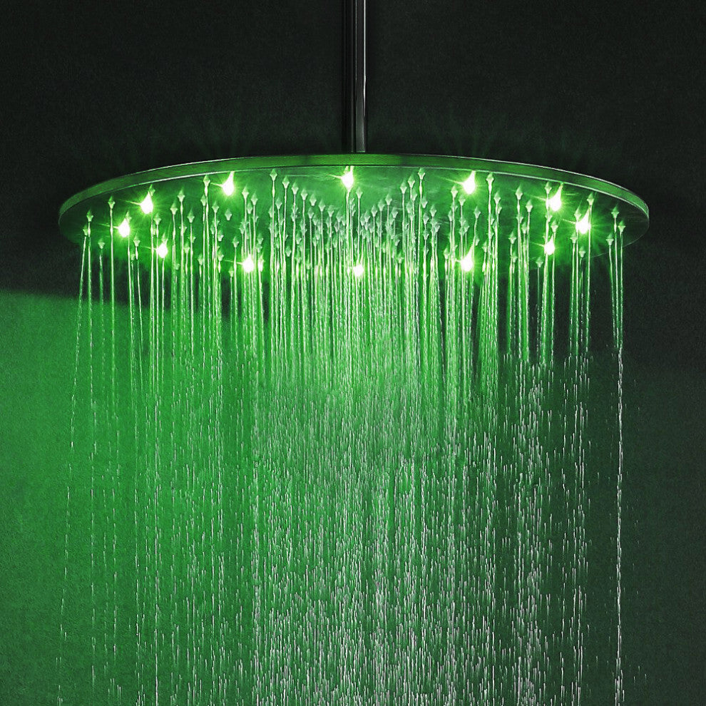 10" Oil Rubbed Bronze Round LED Rain Shower Head, Solid Brass