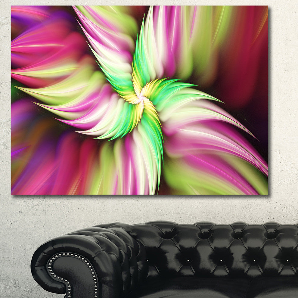 Huge Rotating Pink Flower, Floral Canvas Art Print, 40"x30"