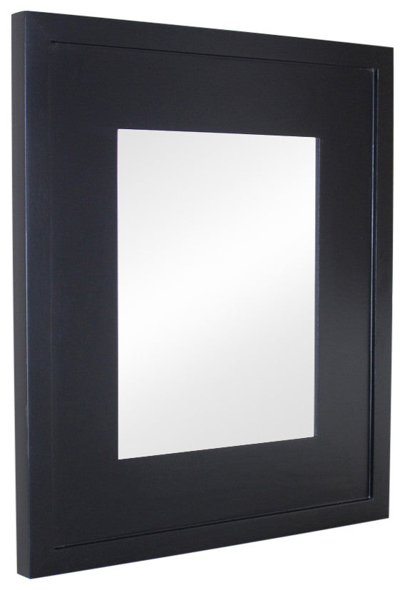 Compact Portrait 11"x14" Mirrored Medicine Cabinet by Fox Hollow Furnishings, Black