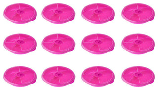 Two Compartment Microwave Tray with Cover, Pink, Pack of 12
