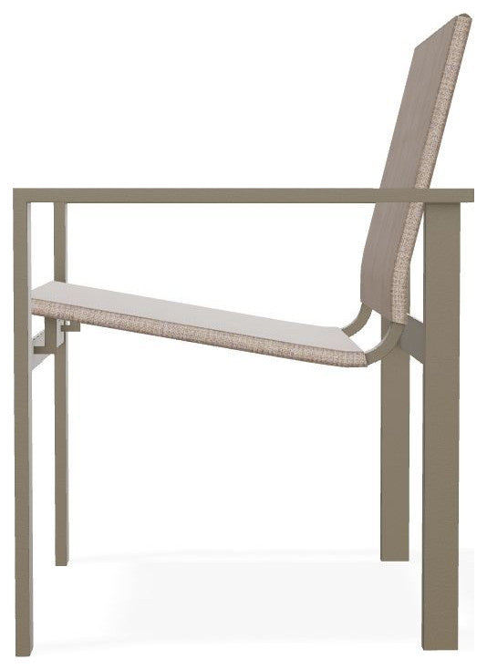 Tribeca Sling Outdoor Stackable Armchair, Augustine Fennel/Beachwood